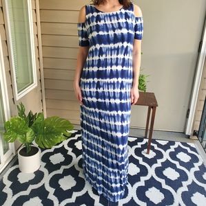 NWT Design History Navy Tie Dye Long Maxi Dress